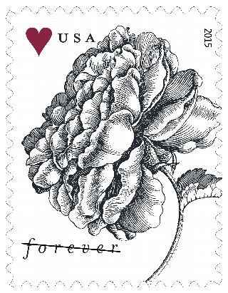 2015 Vintage Rose Wedding Forever Stamps