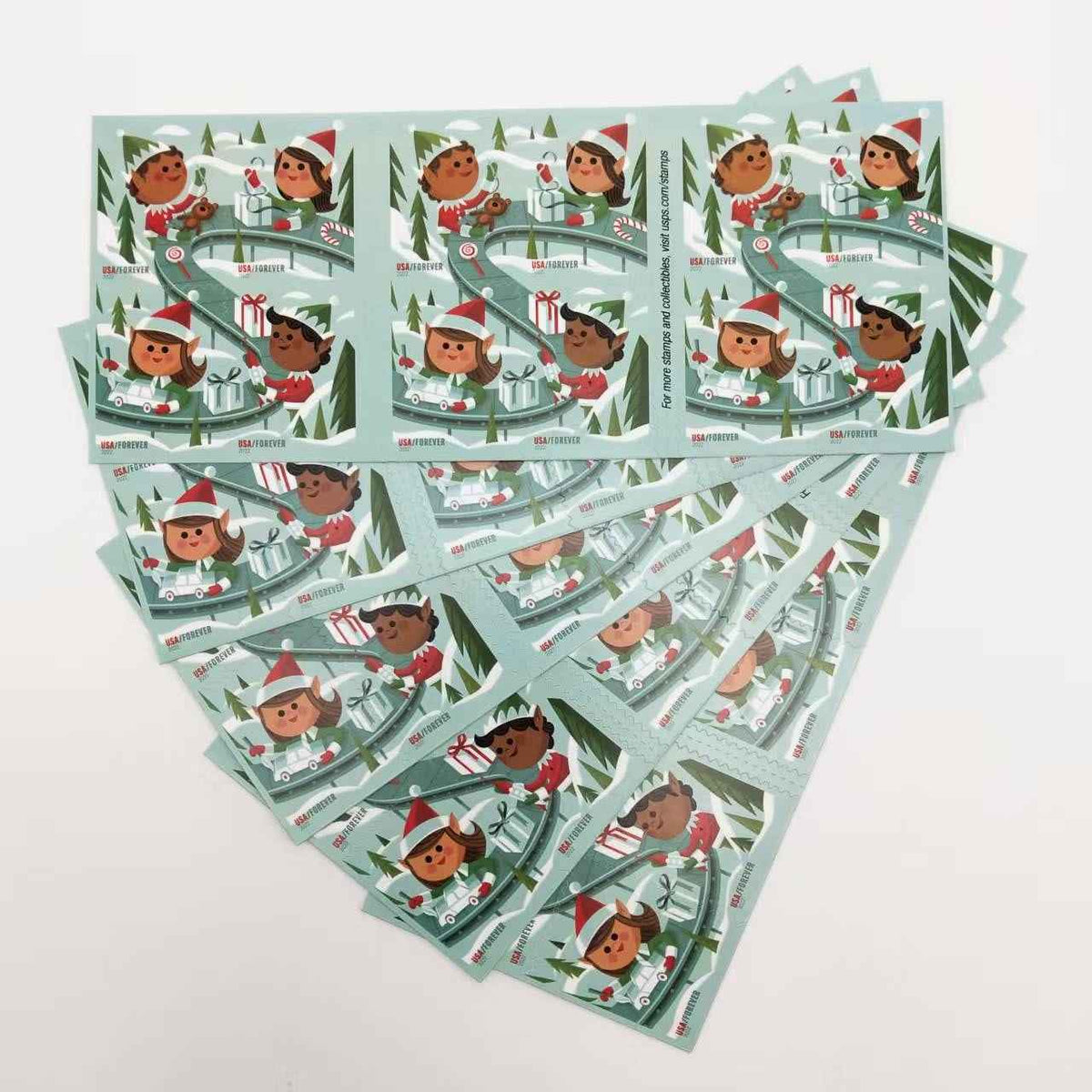 2022 Holiday Elves Forever Stamps 100 pcs