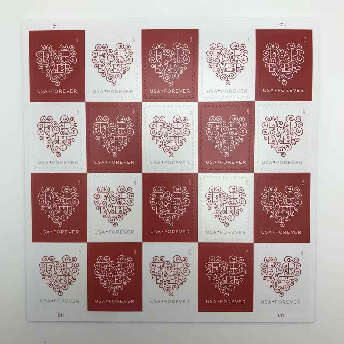 2015 Red and White Love Forever Stamps