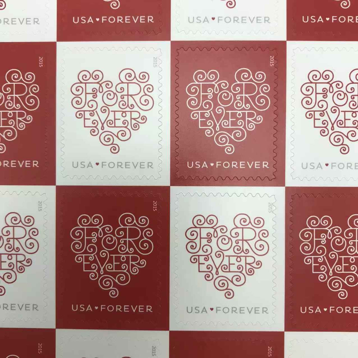 2015 Red and White Love Forever Stamps