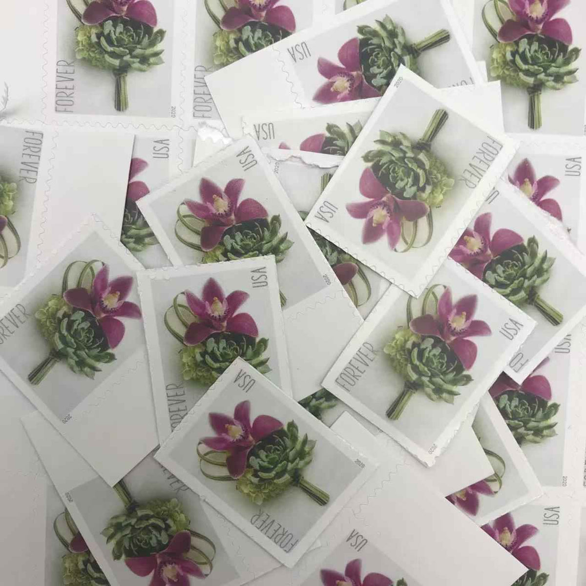 2020 Contemporary Boutonniere Wedding Forever Stamps