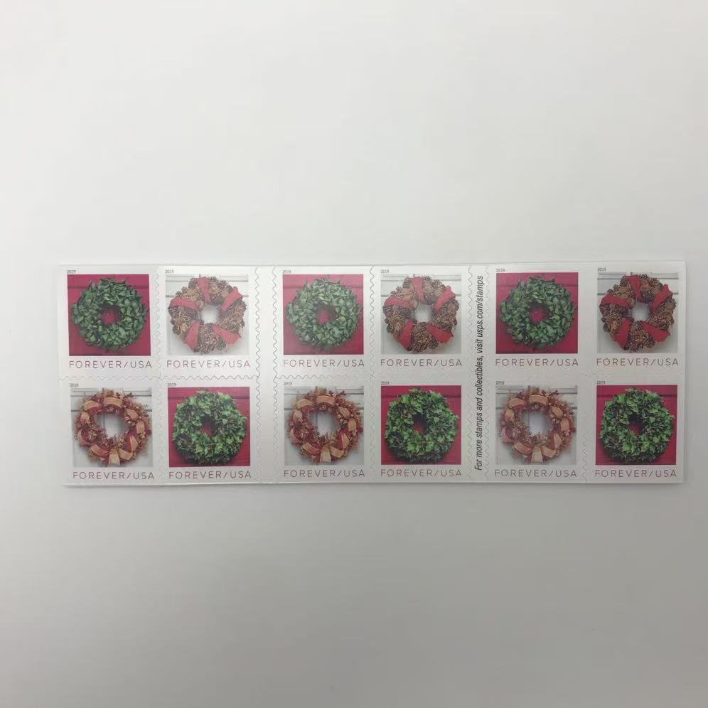 2019 Holiday Wreaths Forever Stamps