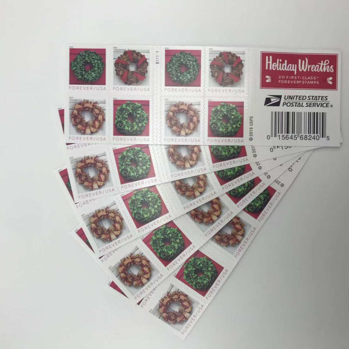 2019 Holiday Wreaths Forever Stamps