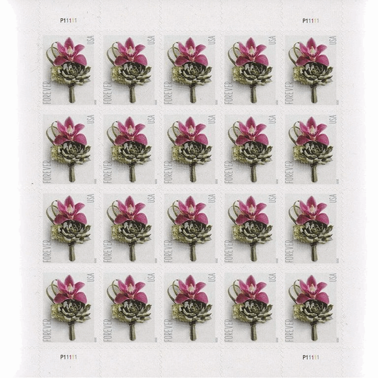2020 Contemporary Boutonniere Wedding Forever Stamps
